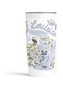 Louisiana state map design Stainless Steel Tumbler - White