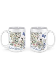 Louisiana State Icons 15 oz. Ceramic Mug - White