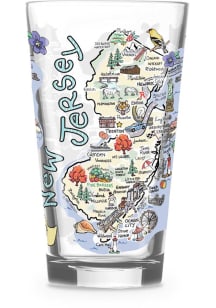 New Jersey state map design Pint Glass - White