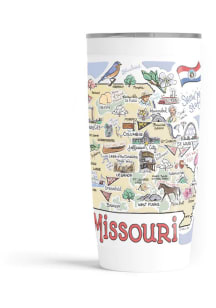 Missouri 20oz Stainless Steel Stainless Steel Tumbler - White