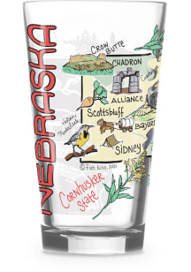 Nebraska 16oz Pint Pint Glass - White