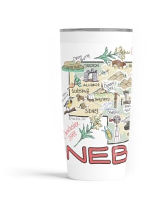 Nebraska 20oz Stainless Steel Stainless Steel Tumbler - White