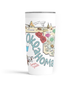 Oklahoma 20oz Stainless Steel Stainless Steel Tumbler - White