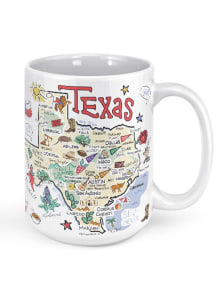 Texas State Icons 15 oz Ceramic Mug - White