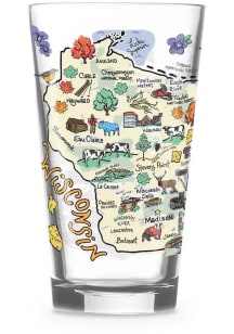 Wisconsin 16oz Pint Pint Glass - White