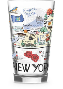 New York 16oz Pint Glass - White
