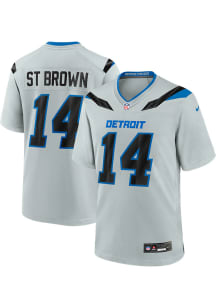 Amon-Ra St. Brown  Nike Detroit Lions Silver Rivalry Football Jersey