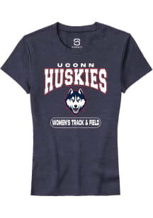 Summit Sportswear UConn Huskies Womens Navy Blue Women's Track & Field Short Sleeve T-Shirt