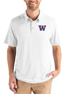 Cutter and Buck Washington Huskies Mens White Coastline Eco Short Sleeve Polo