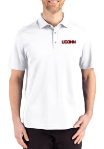 Cutter and Buck UConn Huskies Mens White Advantage Refresh Short Sleeve Polo