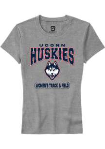 Summit Sportswear UConn Huskies Womens Grey Women's Track & Field Short Sleeve T-Shirt