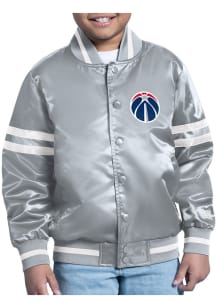 Starter Washington Wizards Youth Grey Comic Satin Medium Weight Jacket