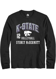 Sydney McDermott K-State Wildcats Black NIL Arch Logo Long Sleeve Player T Shirt