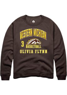 Olivia Flynn Western Michigan Broncos Mens Brown NIL Arch Logo Player Crew