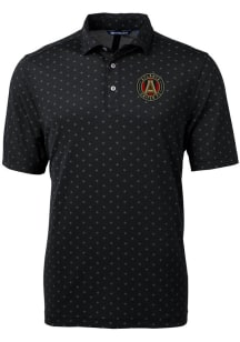 Cutter and Buck Atlanta United FC Mens Black Virtue Eco Pique Tile Short Sleeve Polo