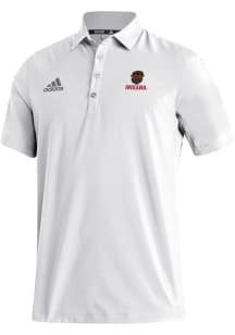 Adidas Indiana Hoosiers Mens White Embroidered Hoosier The Bison Short Sleeve Polo