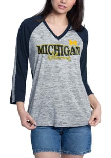 Michigan Wolverines Womens Navy Blue Speed Training LS Tee