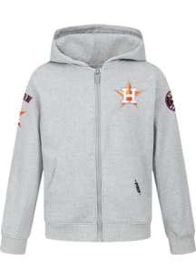 Pro Standard Houston Astros Youth Grey Chenille Primary Logo Long Sleeve Full Zip Jacket