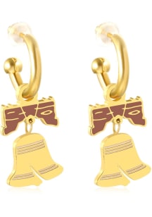 Philadelphia EB & Co Liberty Bell Huggie Hoop Womens Earrings