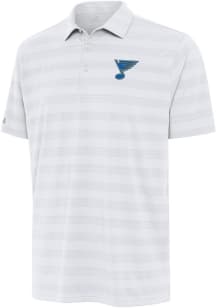 Antigua St Louis Blues Mens White Tunnel Short Sleeve Polo