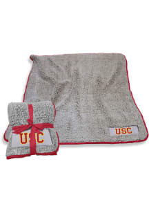 USC Trojans Frosty Sherpa Fleece Blanket - Grey