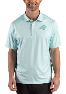 Cutter and Buck Carolina Panthers Mens Green Mono Lattice Short Sleeve Polo