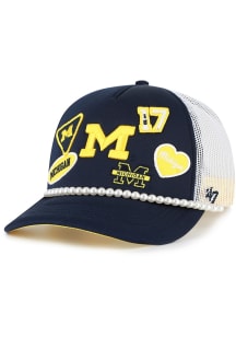 47 Michigan Wolverines Navy Blue Rally On Foam Hitch Womens Adjustable Hat
