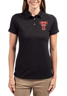 Cutter and Buck Texas Tech Red Raiders Womens Black Advantage Short Sleeve Polo Shirt