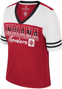 Colosseum Indiana Hoosiers Womens Red Crown of Fire Short Sleeve T-Shirt