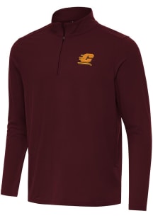 Antigua Central Michigan Chippewas Mens Maroon Intent Long Sleeve Qtr Zip Pullover