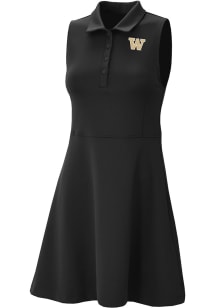 Columbia Washington Huskies Womens Black Heat Seal Match Short Sleeve Dress