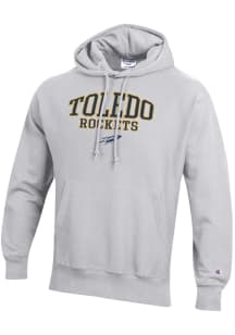Champion Toledo Rockets Mens Ash Name and Mascot Reverse Weave Long Sleeve Hoodie