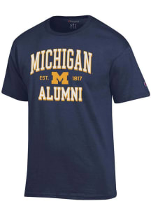 Champion Michigan Wolverines Navy Blue Est Alumni Jersey Short Sleeve T Shirt