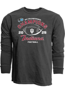 Blue 84 Indiana Hoosiers Womens Charcoal 2025 Big Ten Football Champions Short Sleeve T-Shirt