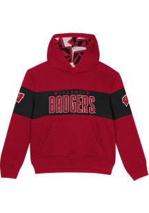 Wisconsin Badgers Boys Red RED ZONE PO HD FLC Long Sleeve Hooded Sweatshirt