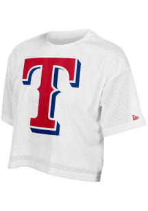 Texas Rangers Womens New Era Summer Boxy Fashion Baseball Jersey - White