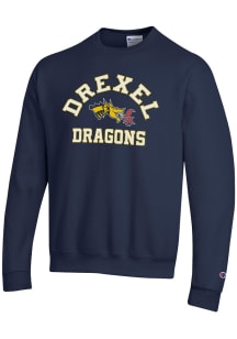 Champion Drexel Dragons Mens Navy Blue Powerblend Long Sleeve Crew Sweatshirt