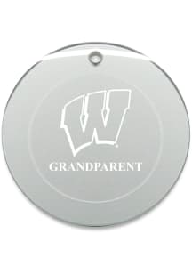 Wisconsin Badgers Grandparent Round Ornament - White