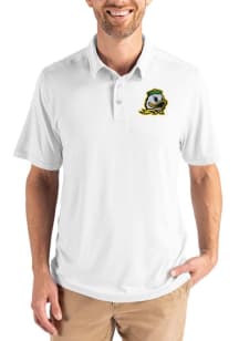 Cutter and Buck Oregon Ducks Mens White Coastline Eco Short Sleeve Polo