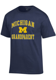 Champion Michigan Wolverines Navy Blue Number One Grandparent Short Sleeve T Shirt