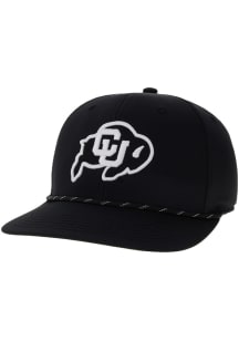 Colorado Buffaloes Mens Black Back Nine Stretch Fit Primary Mark Flex Hat