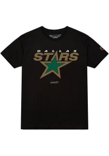 Mitchell and Ness Dallas Stars Black Retro Logo Short Sleeve T Shirt