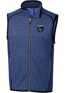 Cutter and Buck San Jose Earthquakes Mens Blue Mainsail Sleeveless Jacket