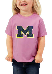 Michigan Wolverines Toddler Pink Logo Short Sleeve T-Shirt