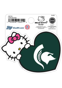 Michigan State Spartans Hello Kitty Heart Stickers - Green