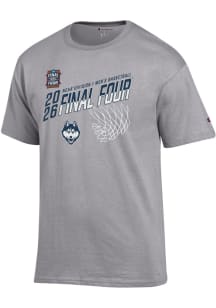 Champion UConn Huskies Grey MBB Final Four 2026 Jersey Short Sleeve T Shirt