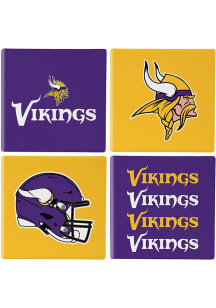 Minnesota Vikings 4Pk Coaster - Purple
