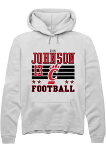 Zion Johnson Cincinnati Bearcats Mens White Football NIL Striped Player Hood