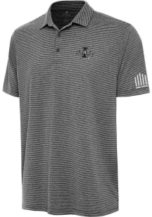 Antigua Iowa State Cyclones Mens Black 5-Bar Scheme Short Sleeve Polo