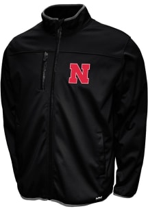 Nebraska Cornhuskers Mens Black Softshell Medium Weight Jacket